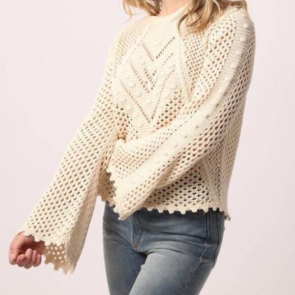 Another Love Sweaters - NWOT Another Love "Meryl" Cotton Crochet Sweater